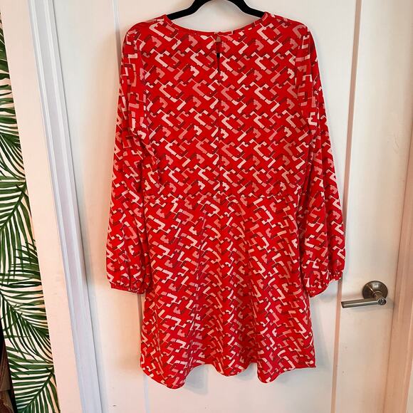 Pomander Place x Tuckernuck Red Chain Colette Long Sleeve Mini Dress Size Large - Picture 3 of 9